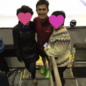 Patrick Chan fan Happylife and her sister-in-law with Patrick at Stars On Ice, May 2015.