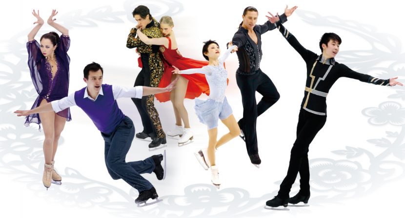 Patrick Chan and other skaters in the Audi Cup of China collage. (Source: www.cupofchina.net)