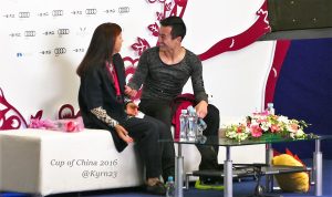 Patrick Chan Cup of China Free Skating Competition Kiss and Cry. (Photo by Kyrn23. Used with permission.)