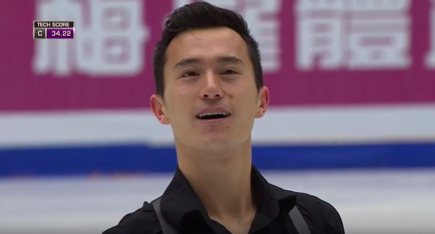 Patrick Chan after his short program at Cup of China, November 18, 2016