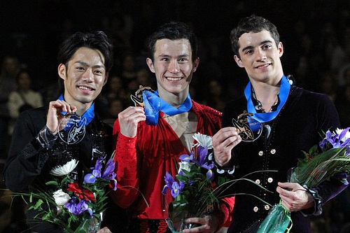 2011 Grand Prix Final Winners: Patrick Chan, Daisuke Takahashi and Javier Fernández. (Photo by David W. Carmichael / Source: Wikimedia Commons)