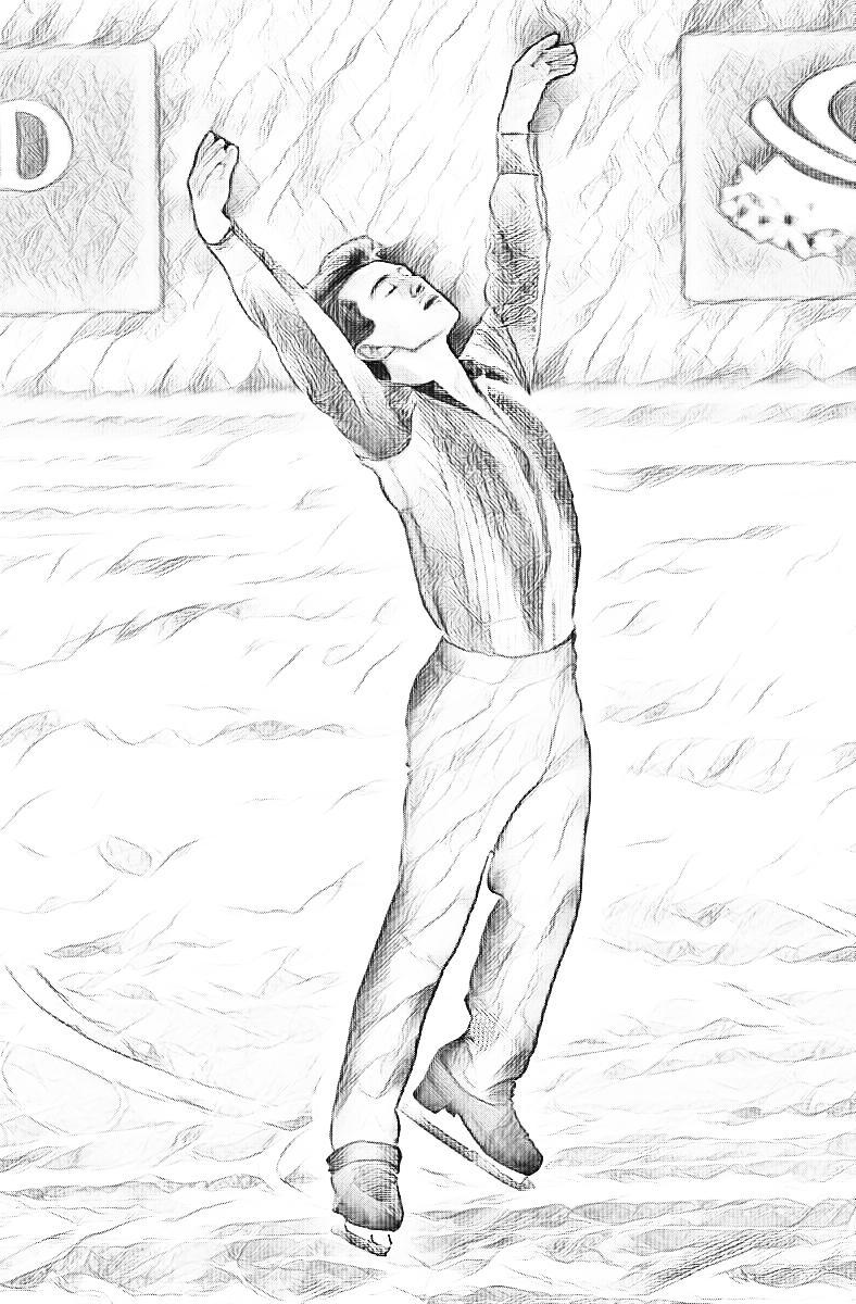 Patrick Chan Coloring Page Based on TEB 2013 Photo