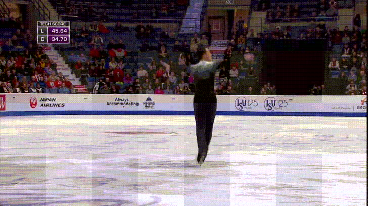 GIF of Patrick Chan's step sequence at 2017 Skate Canada 